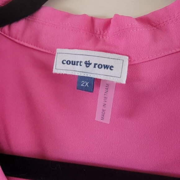 Hot Pink Button Up Blouse - Picture 3 of 3